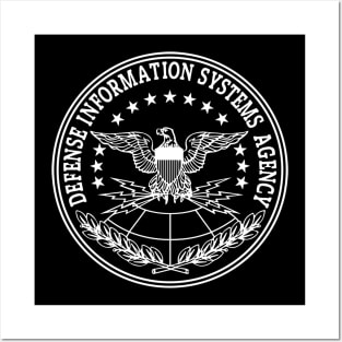 DISA Defense Information Systems Agency White Logo Posters and Art